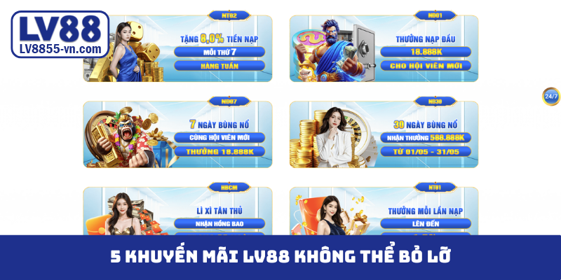 5 khuyến mãi LV88 không thể bỏ lỡ