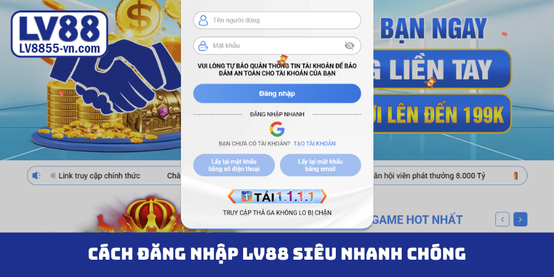 Cách đăng nhập LV88 siêu nhanh chóng